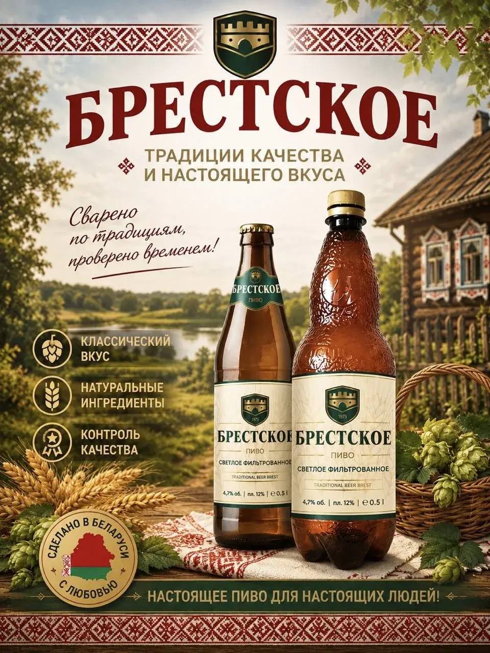 Пиво Брестское 1,5л
