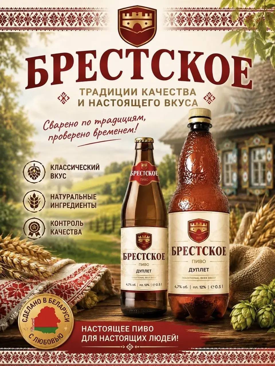 Пиво Брестское Дуплет 1,5л