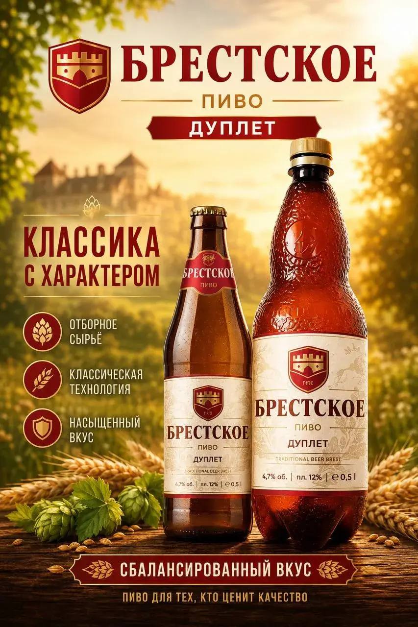 Пиво Брестское Дуплет 0,5л