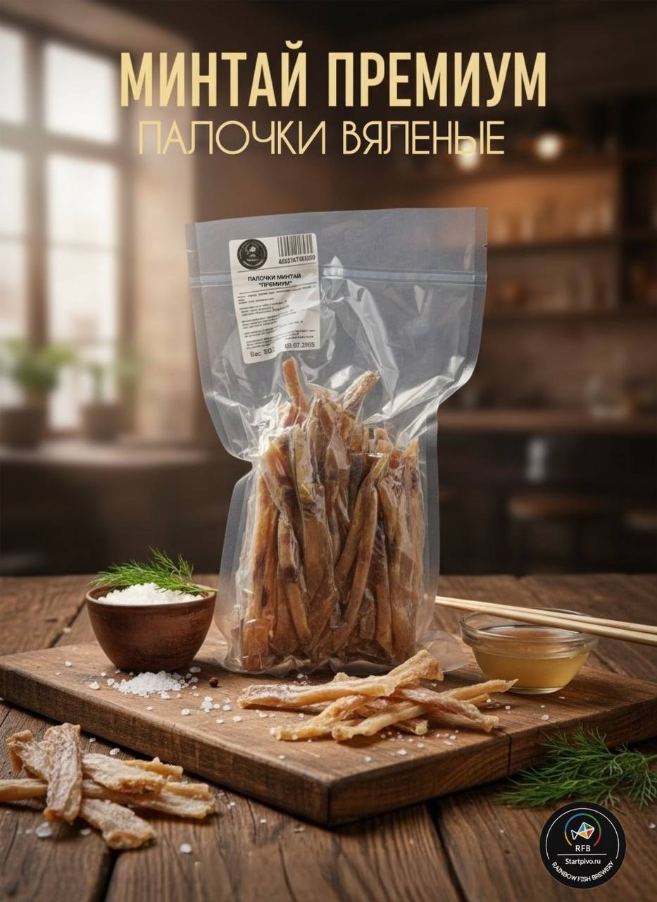 Минтай палочки вяленые Премиум 500 г