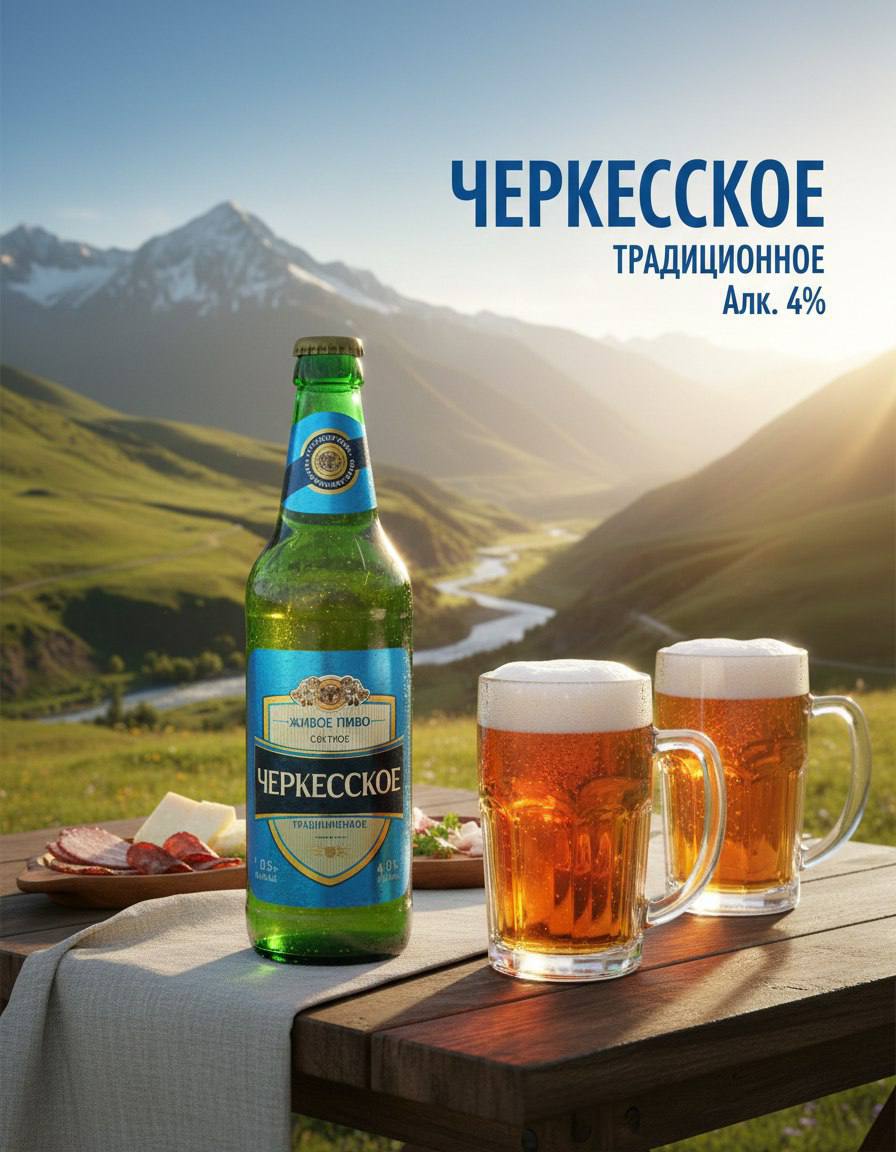 Черкесское традиционное 0,5л 4%